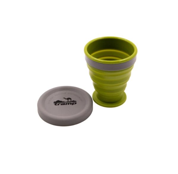 Stakan skladanyi TRAMP sylikonovyi z kryshkoiu 200ml UTRC-126, green